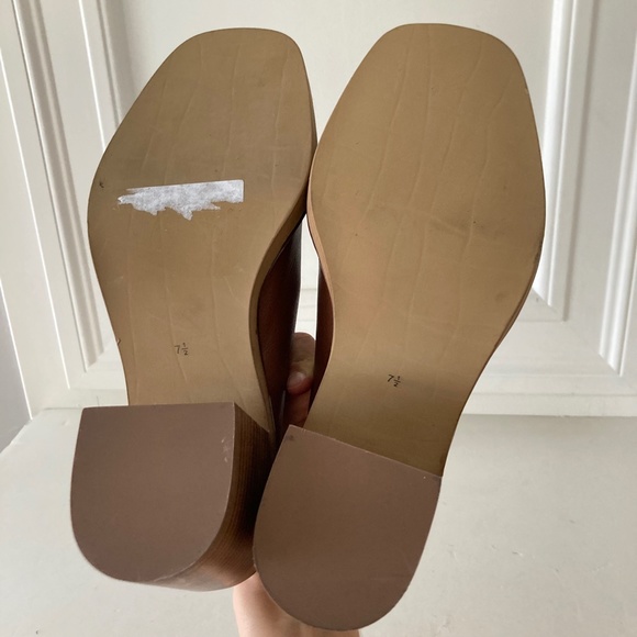 NWOT Anthropologie Seychelles Spur Of The Moment Brown Leather Mules Sz 7.5/9.5 - Picture 5 of 6